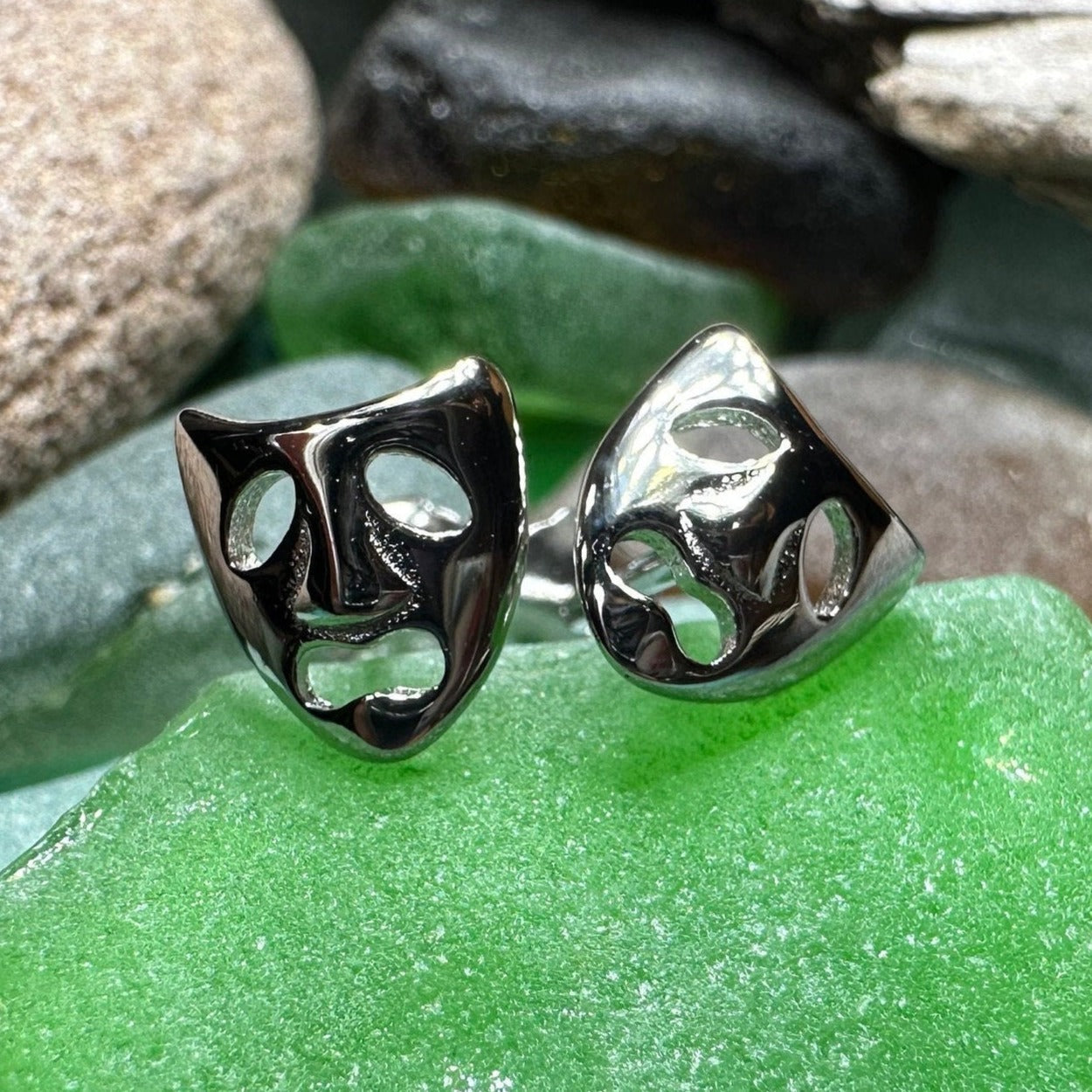 Theater Mask Stud Earrings