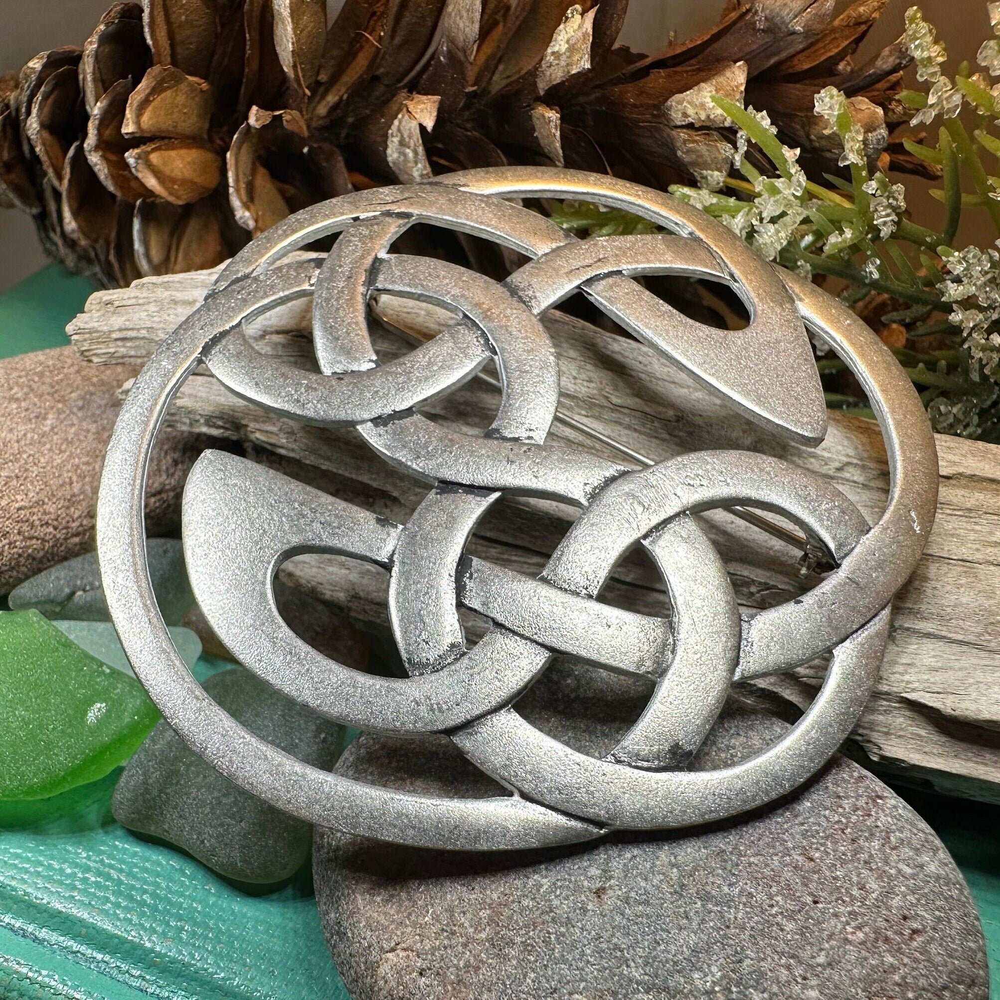 Pewter Lugh's Knot Celtic Brooch