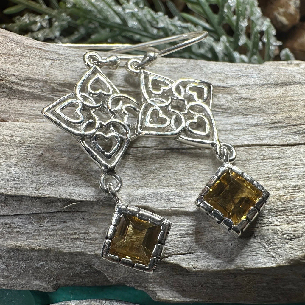 Celtic Love Knot Citrine Earrings