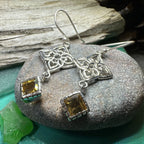 Celtic Love Knot Citrine Earrings