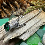 Thistle Crystal Kilt Pin