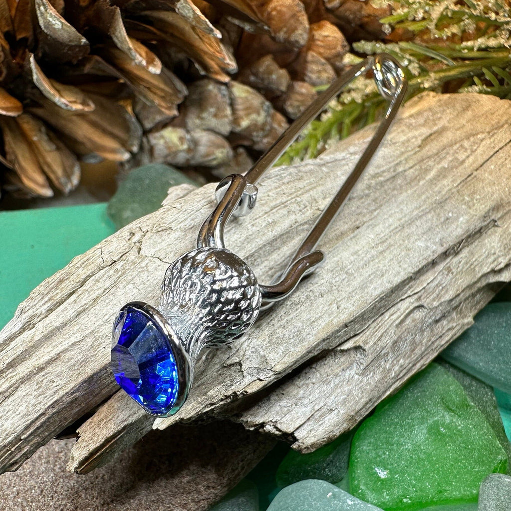 Thistle Crystal Kilt Pin