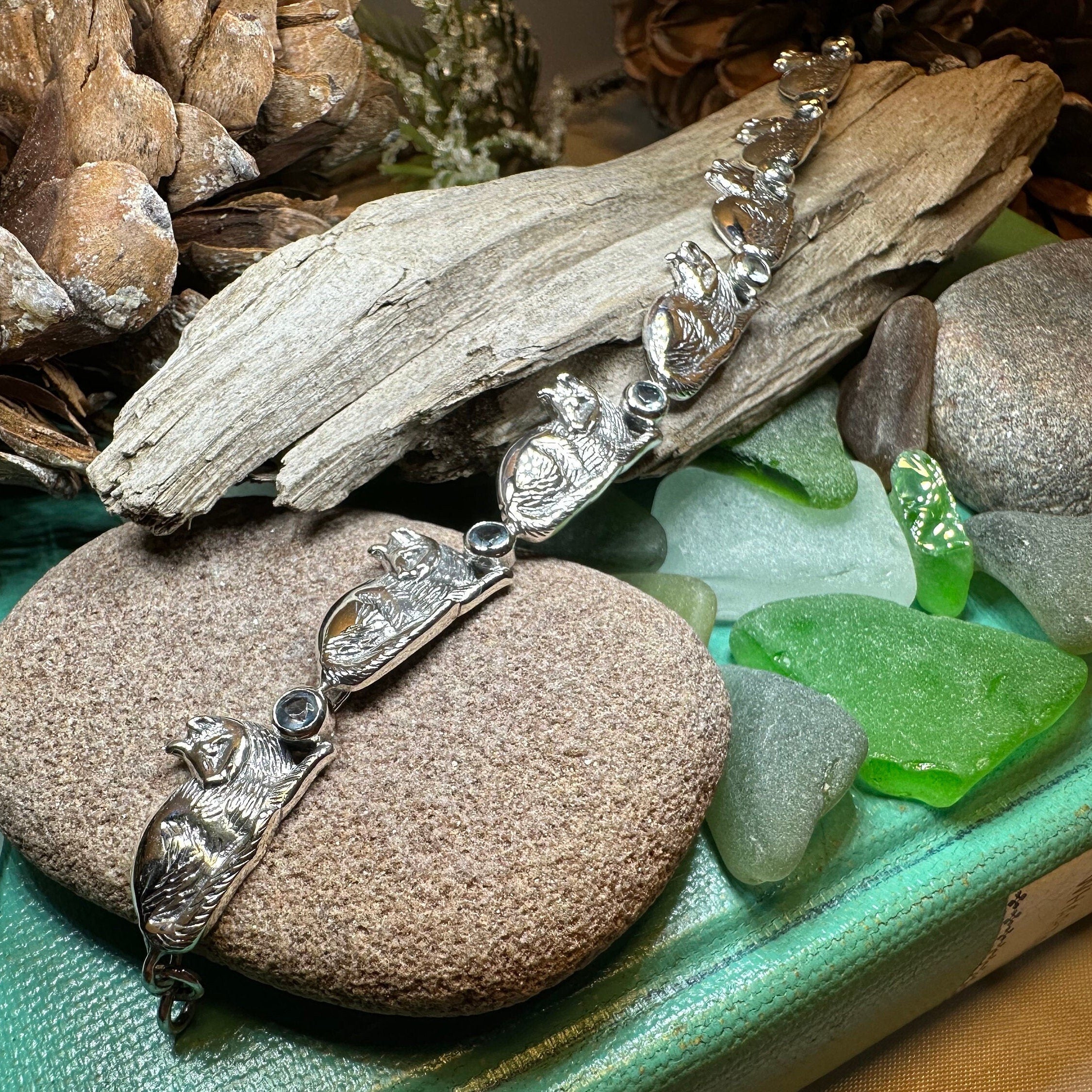 Blue Topaz Cat Bracelet