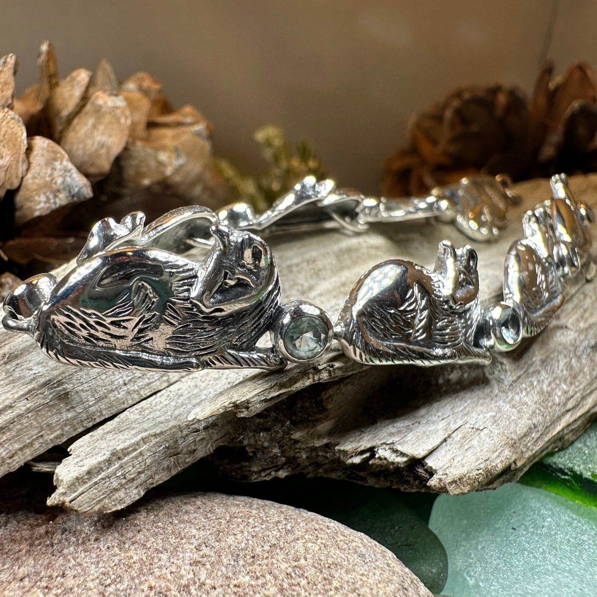 Blue Topaz Cat Bracelet