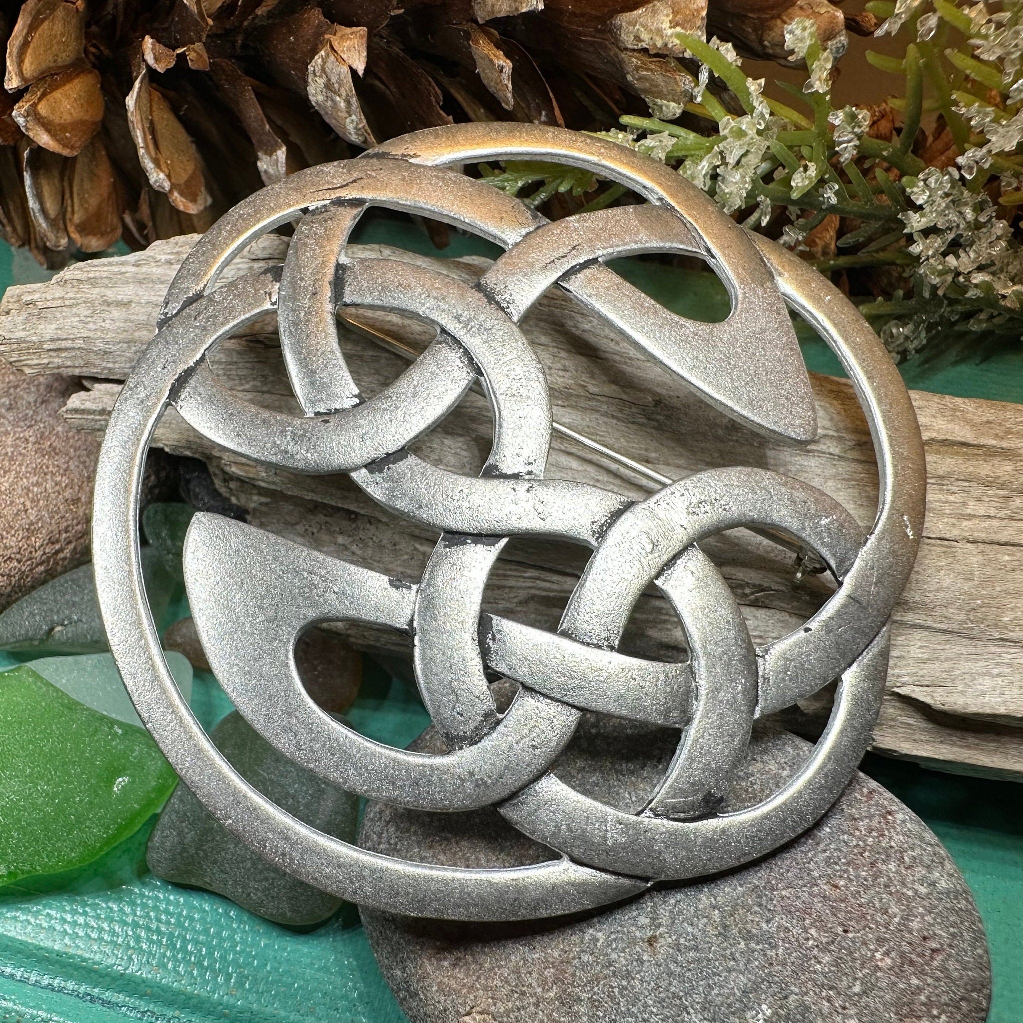 Pewter Lugh's Knot Celtic Brooch
