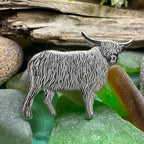 Realistic Highland Cow Brooch