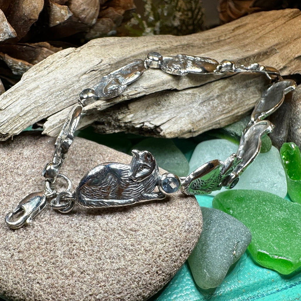 Blue Topaz Cat Bracelet