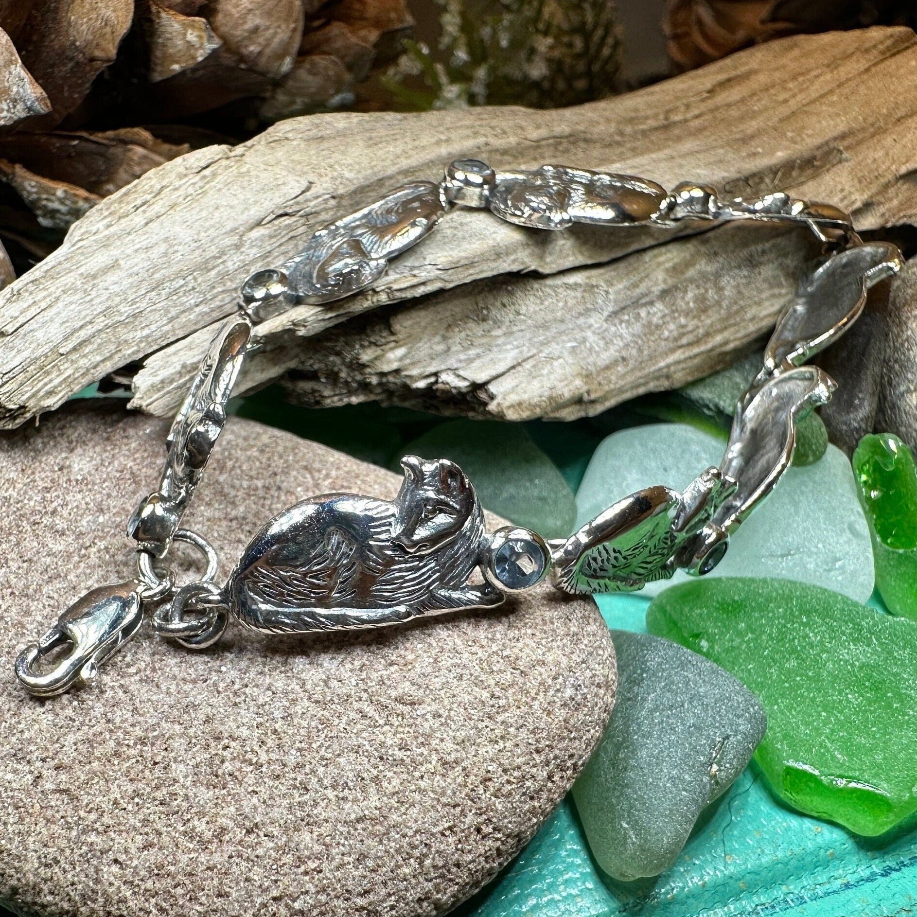 Blue Topaz Cat Bracelet