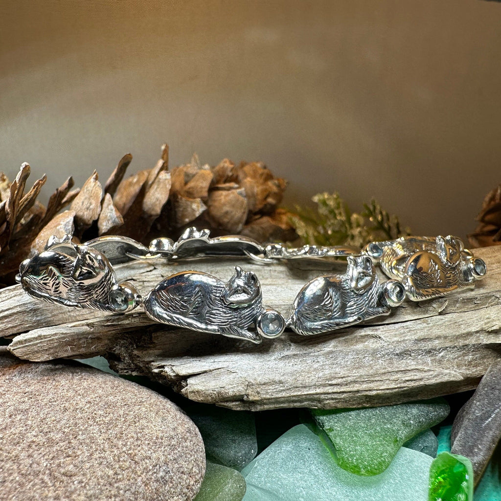 Blue Topaz Cat Bracelet