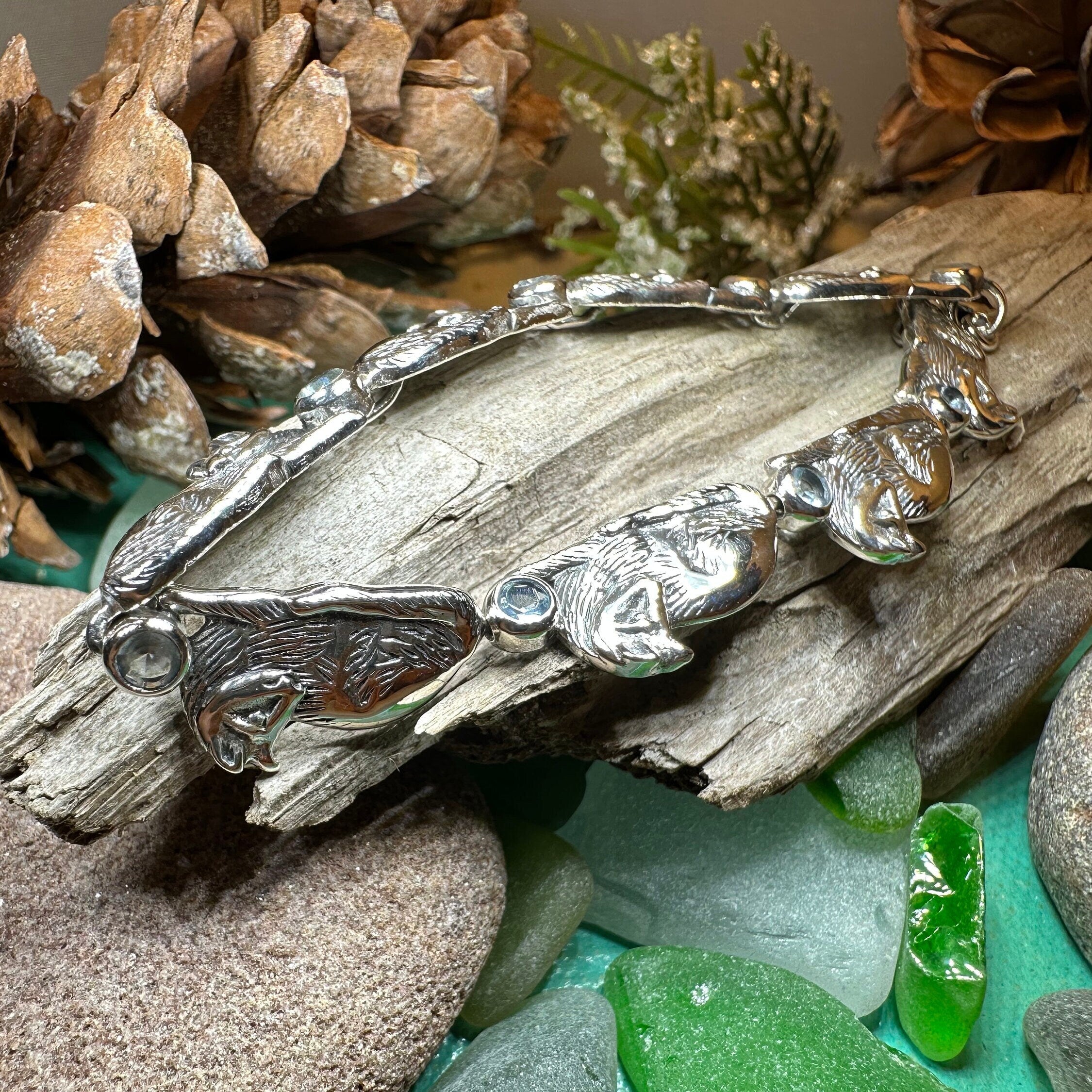 Blue Topaz Cat Bracelet