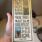 Faith Hope Love Christian Blessing Wall Art