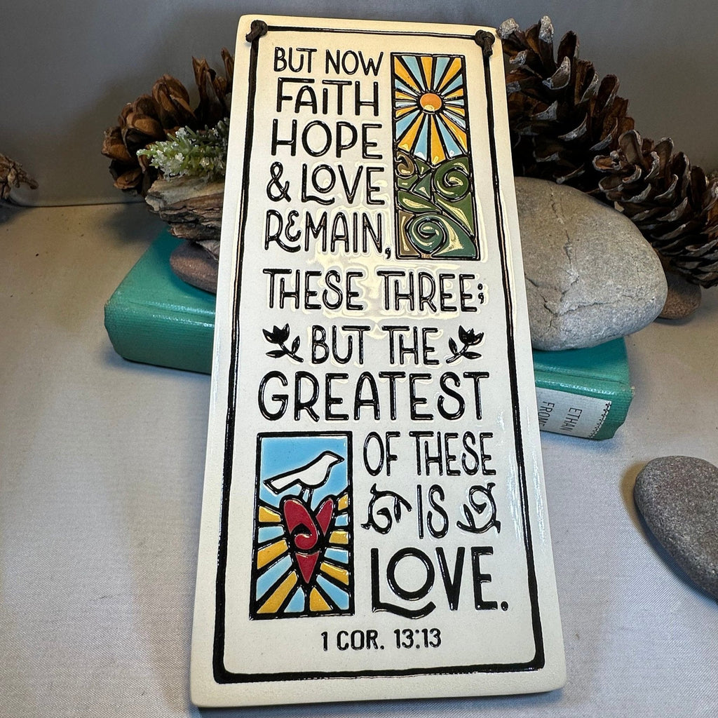 Faith Hope Love Christian Blessing Wall Art