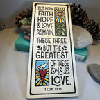 Faith Hope Love Christian Blessing Wall Art