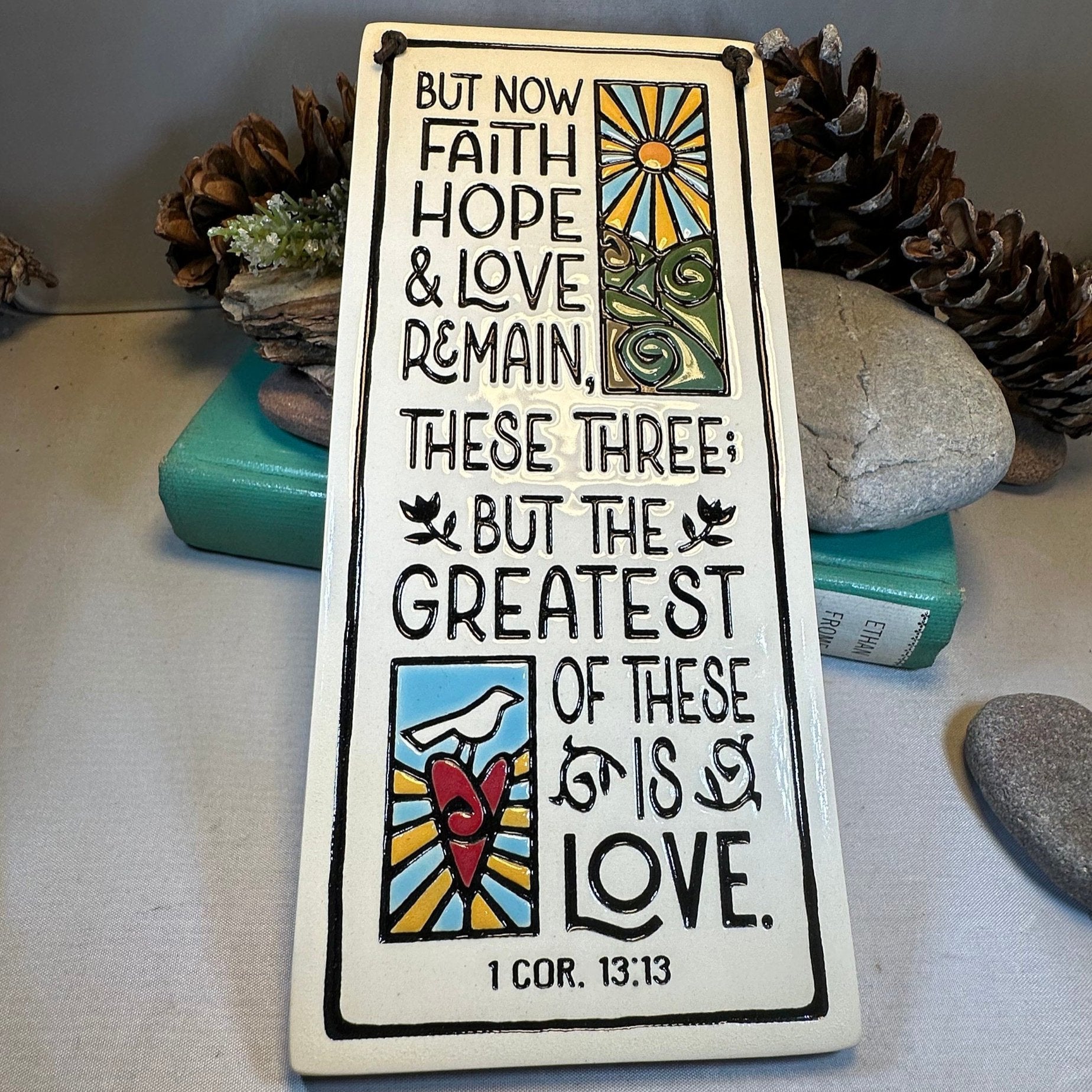 Faith Hope Love Christian Blessing Wall Art