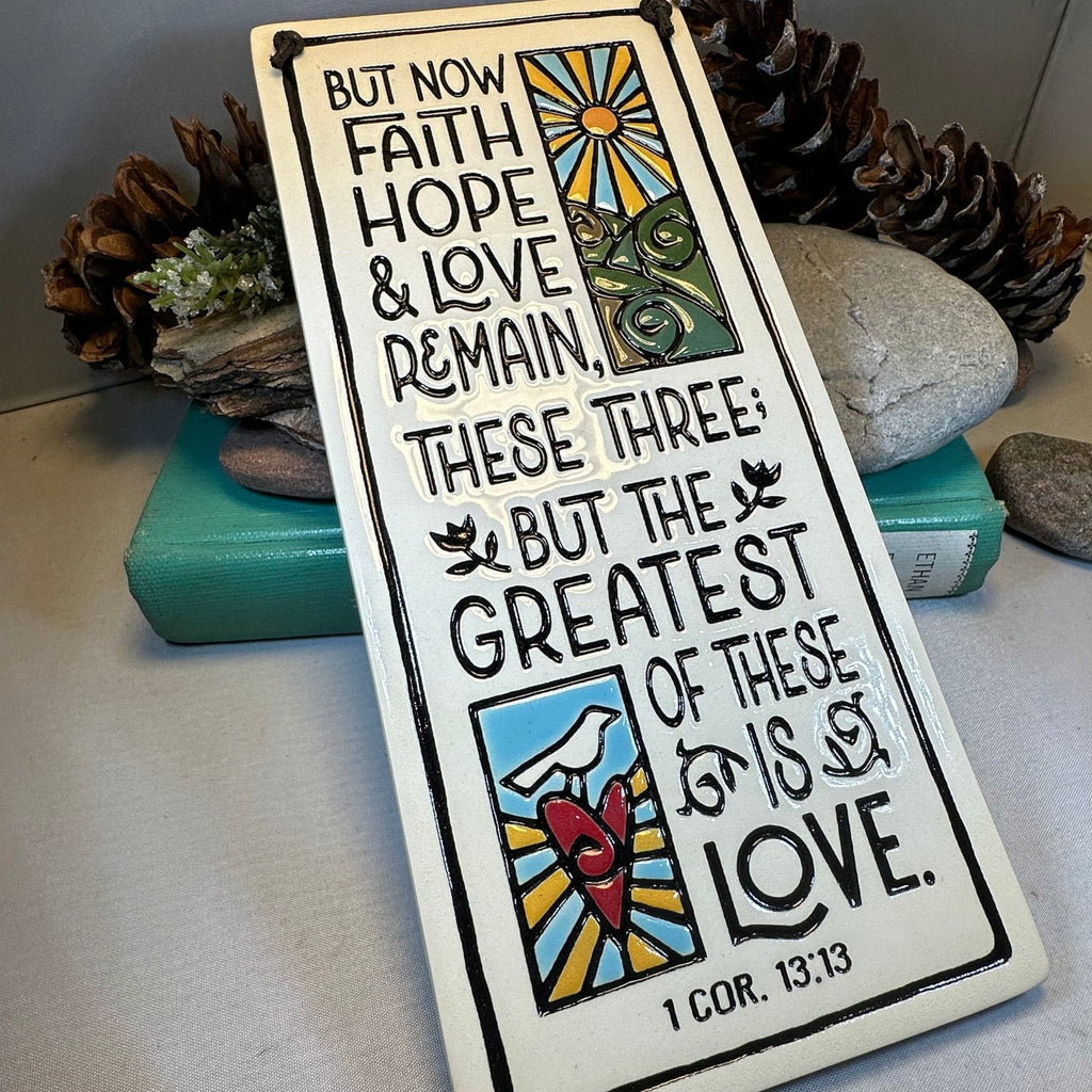 Faith Hope Love Christian Blessing Wall Art