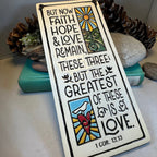 Faith Hope Love Christian Blessing Wall Art