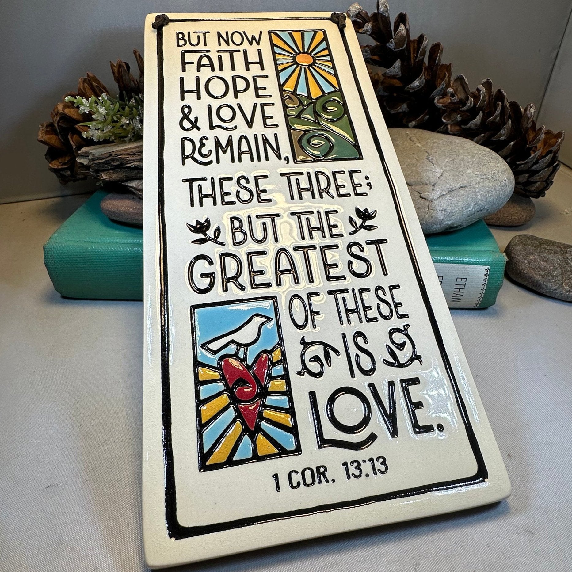Faith Hope Love Christian Blessing Wall Art