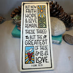 Faith Hope Love Christian Blessing Wall Art