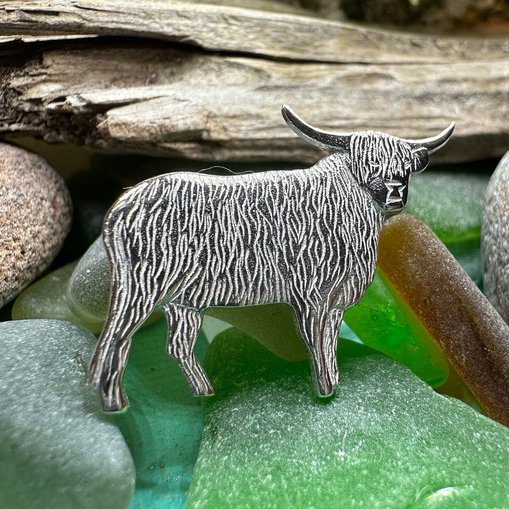 Realistic Highland Cow Brooch