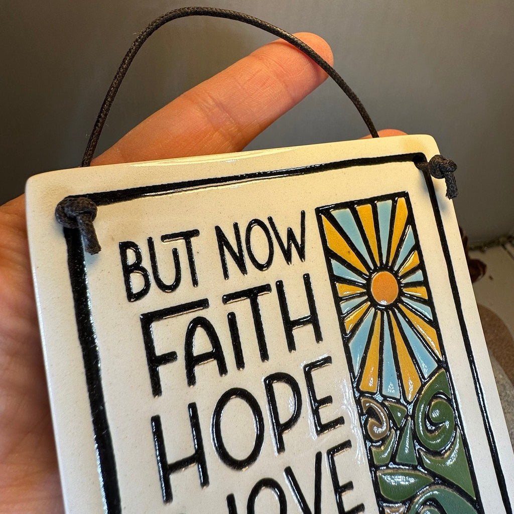 Faith Hope Love Christian Blessing Wall Art