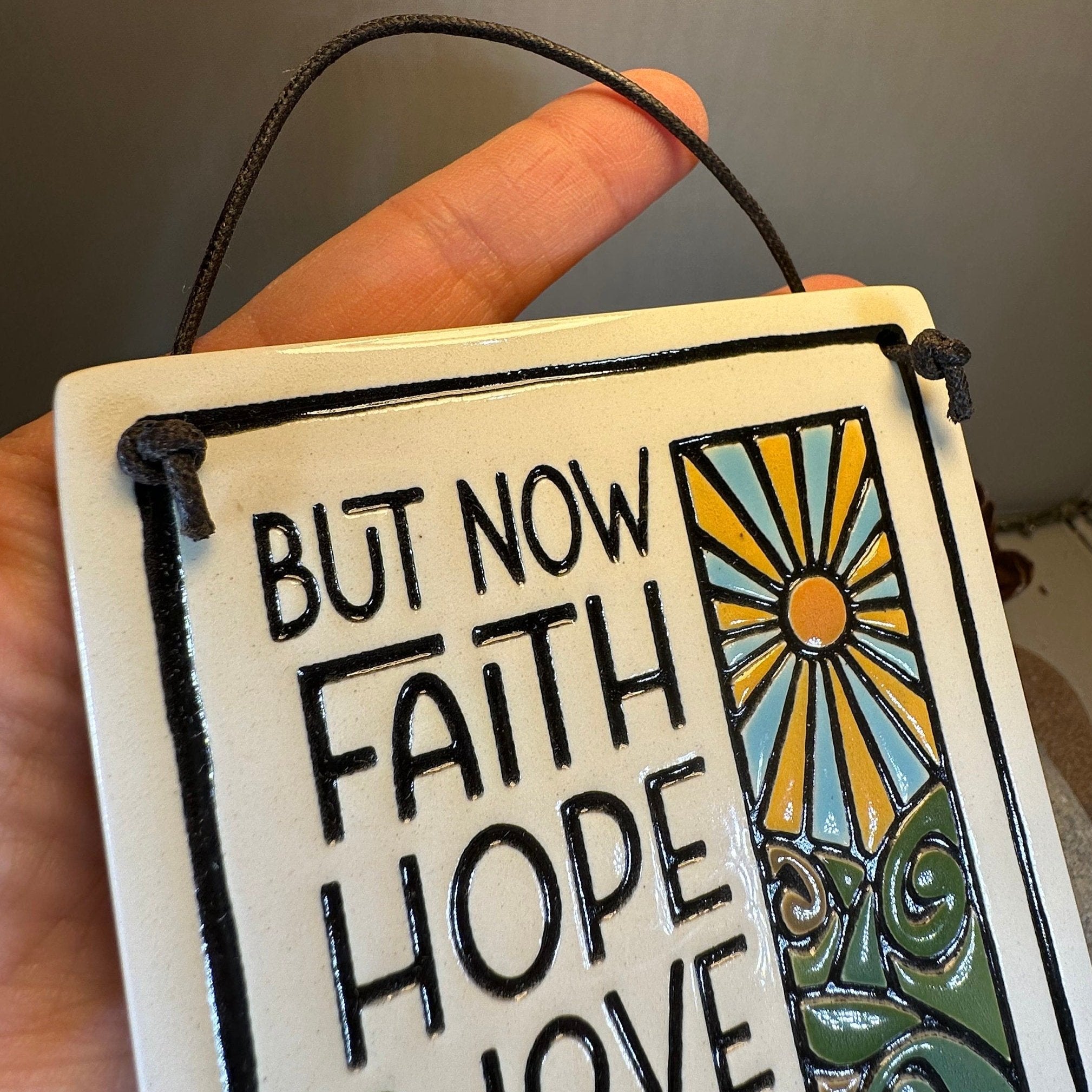 Faith Hope Love Christian Blessing Wall Art