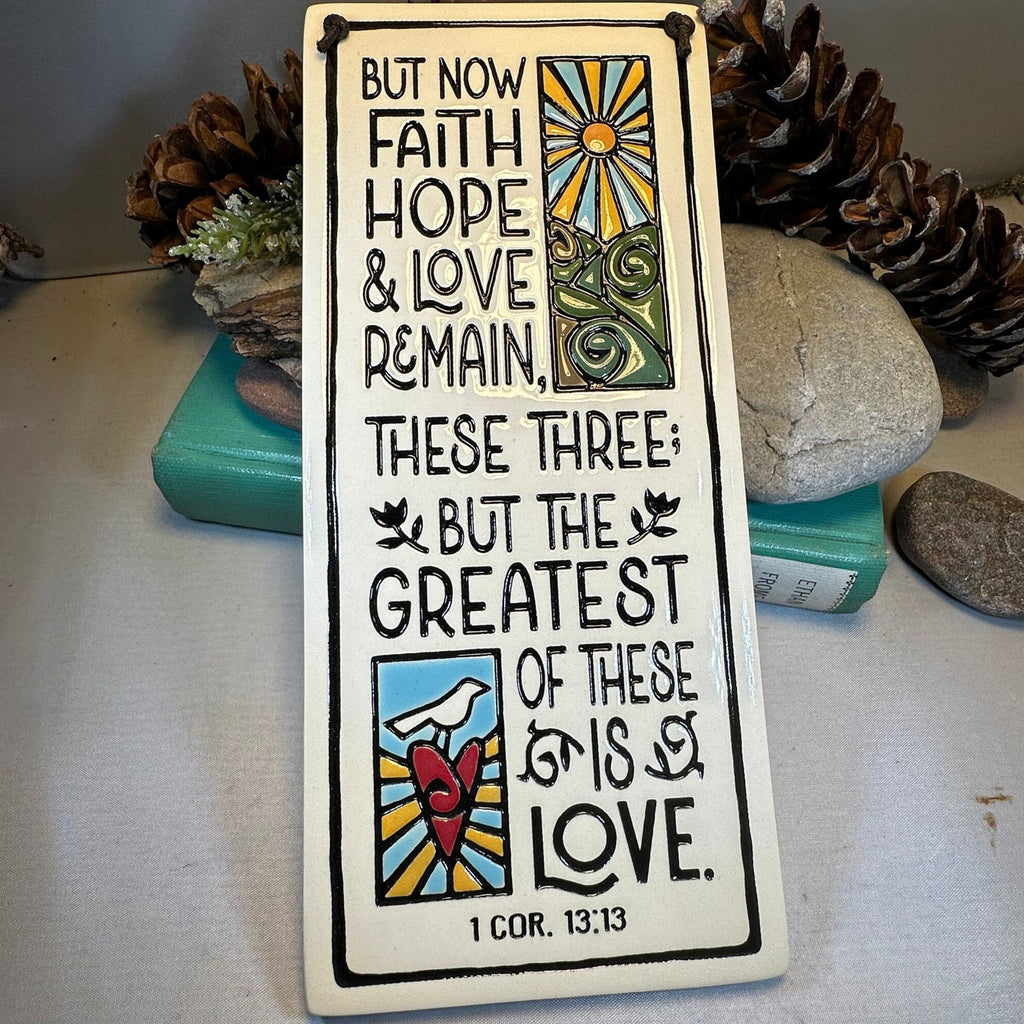 Faith Hope Love Christian Blessing Wall Art