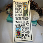 Faith Hope Love Christian Blessing Wall Art