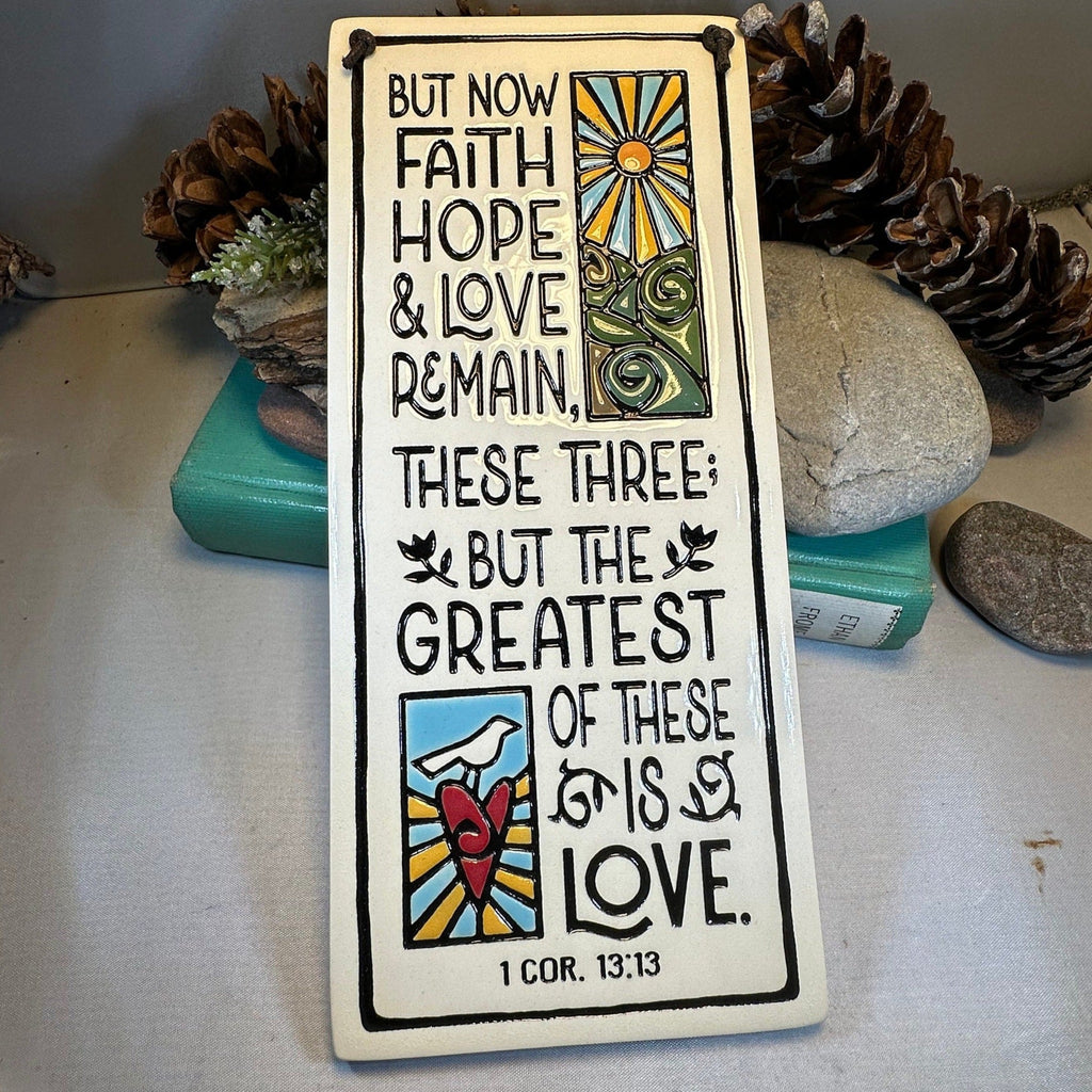 Faith Hope Love Christian Blessing Wall Art