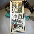 Faith Hope Love Christian Blessing Wall Art