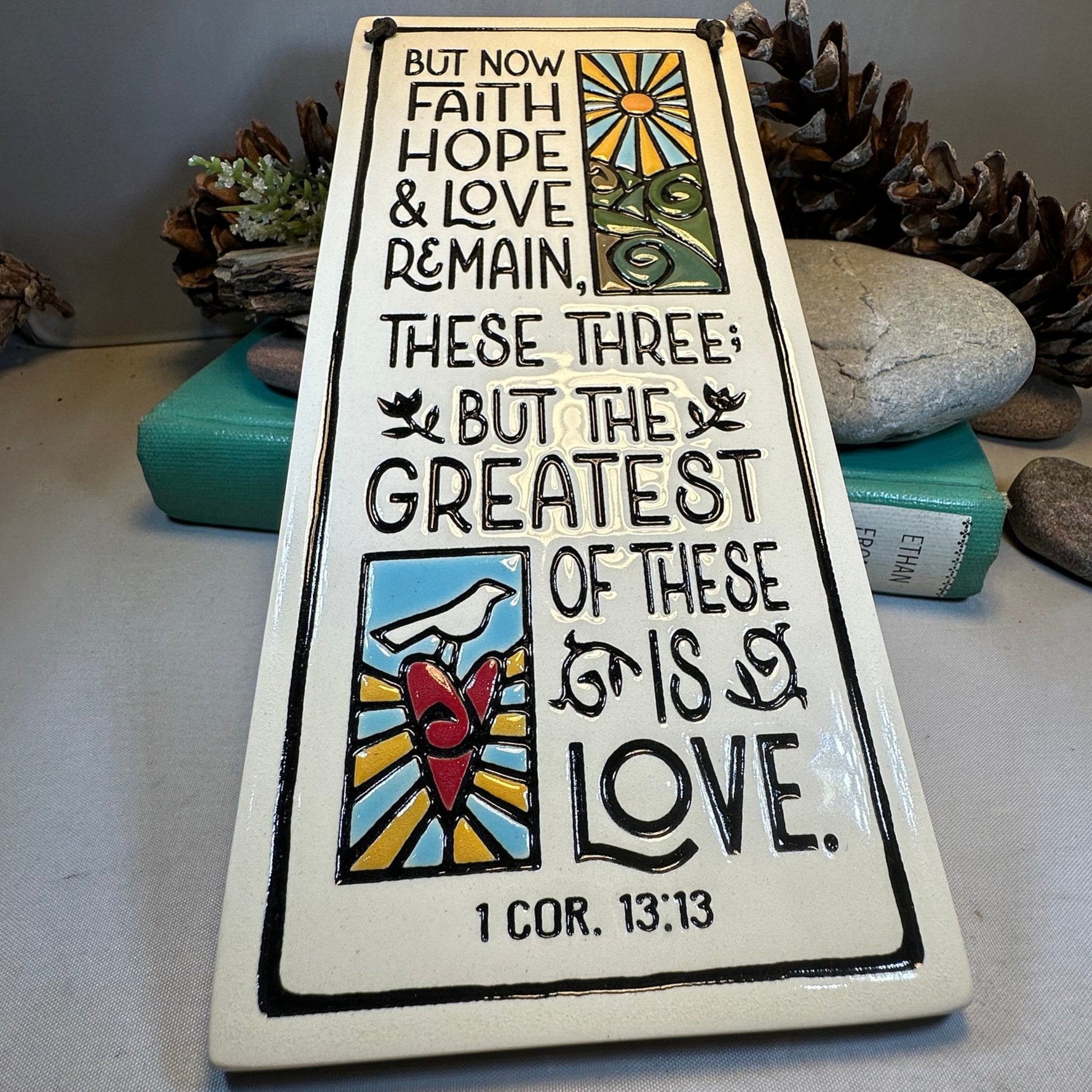 Faith Hope Love Christian Blessing Wall Art