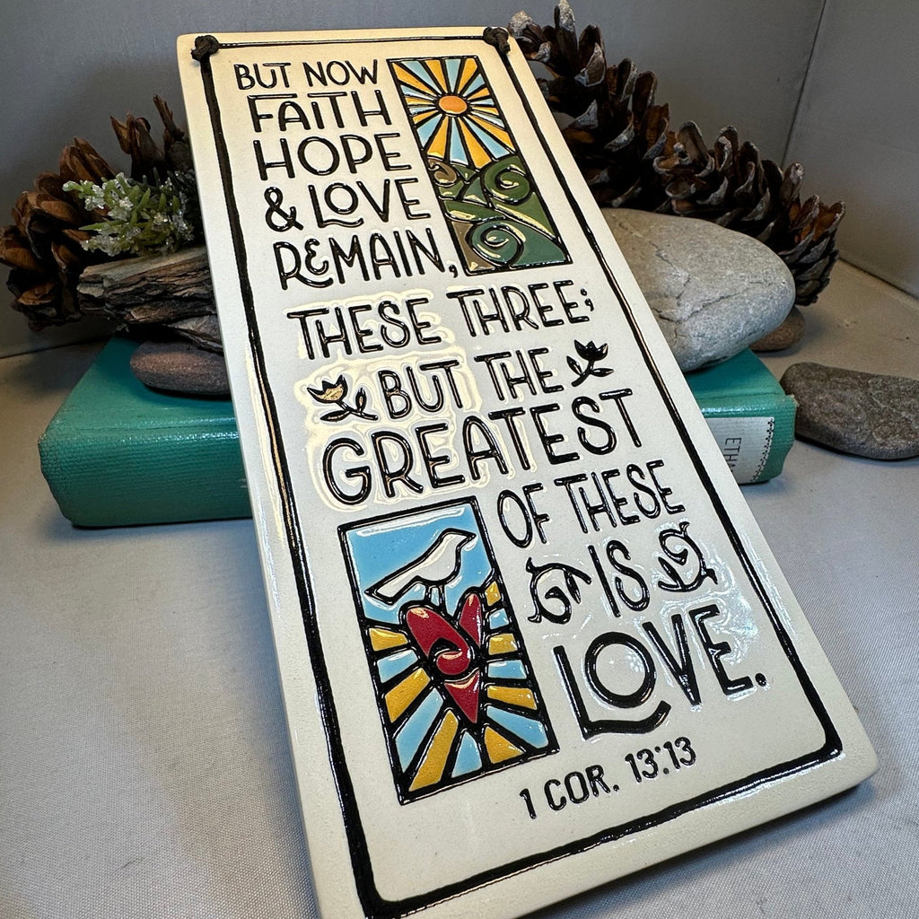 Faith Hope Love Christian Blessing Wall Art