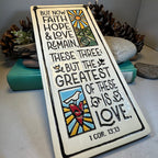 Faith Hope Love Christian Blessing Wall Art