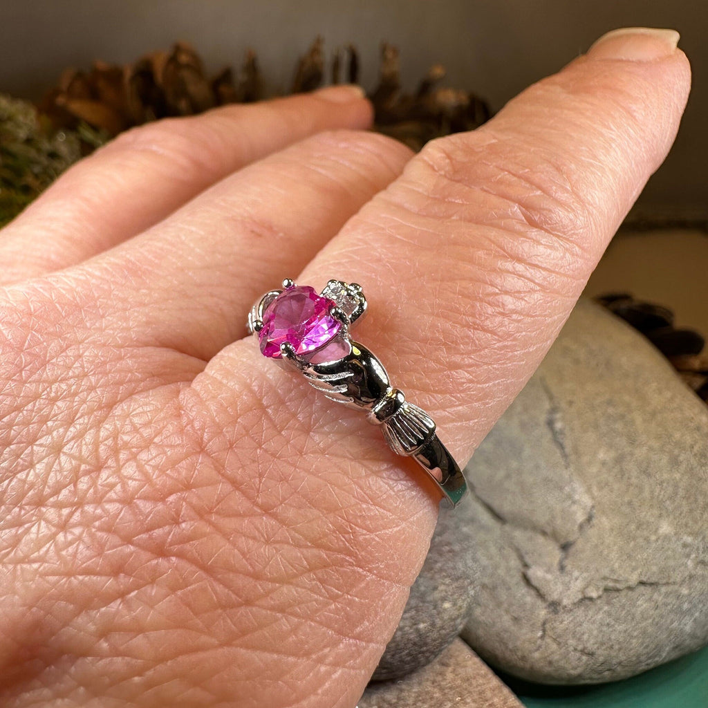 Blushing Rose Claddagh Ring