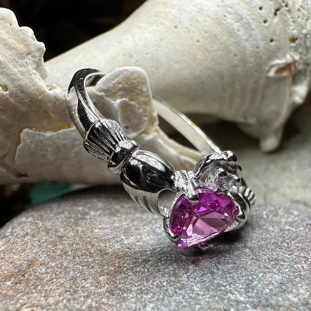 Blushing Rose Claddagh Ring