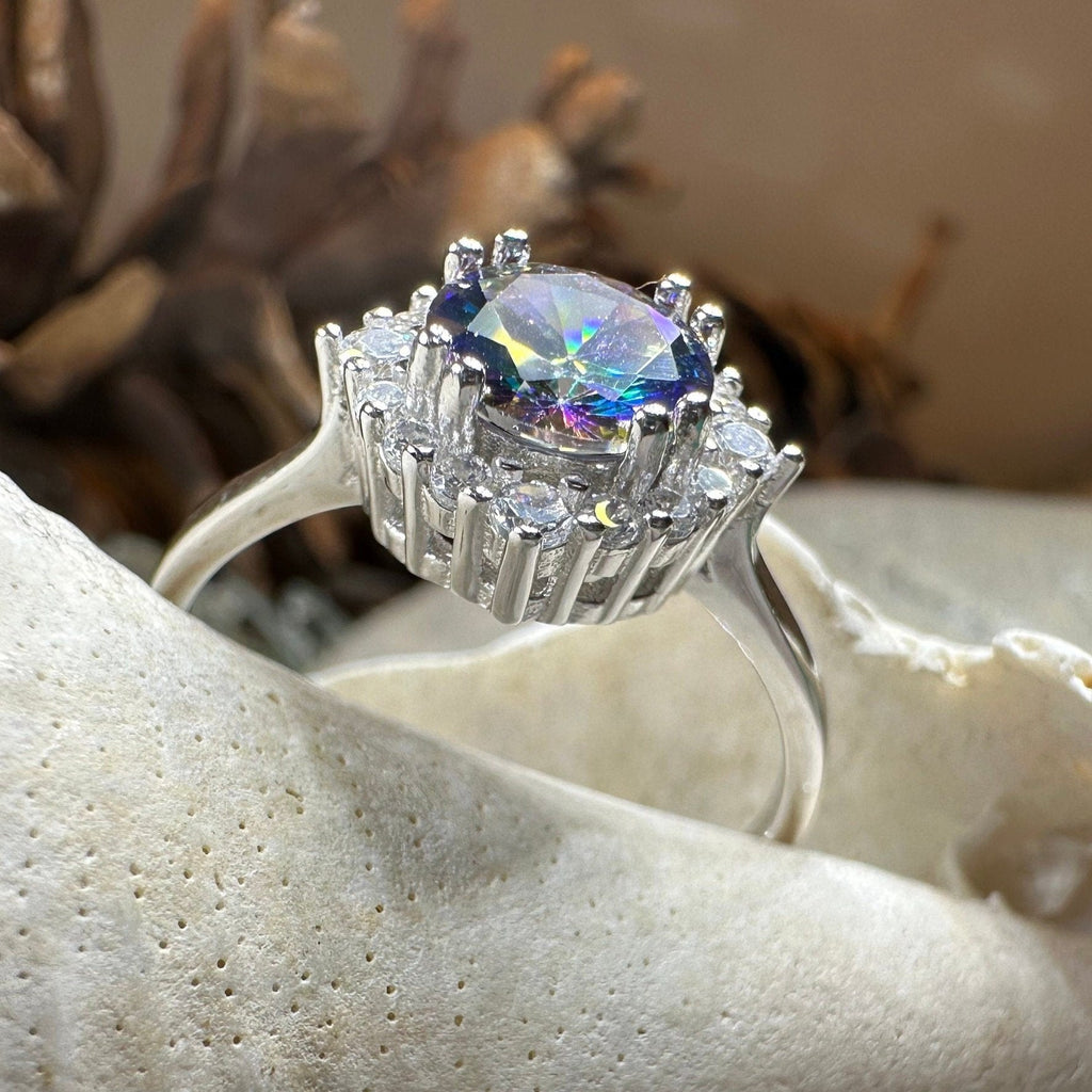 Honoria Mystic Topaz Engagement Ring