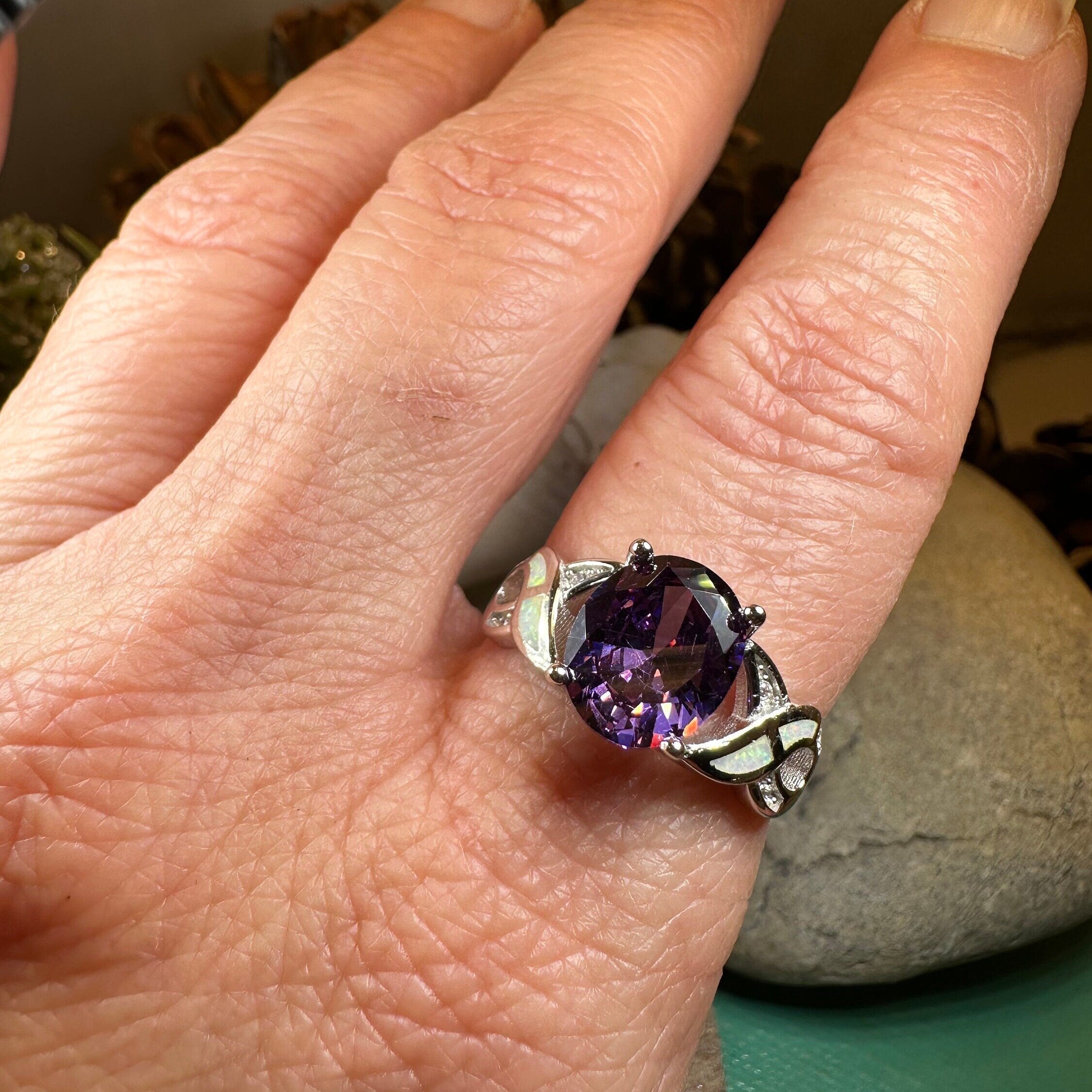 Boinne Opal Celtic Ring