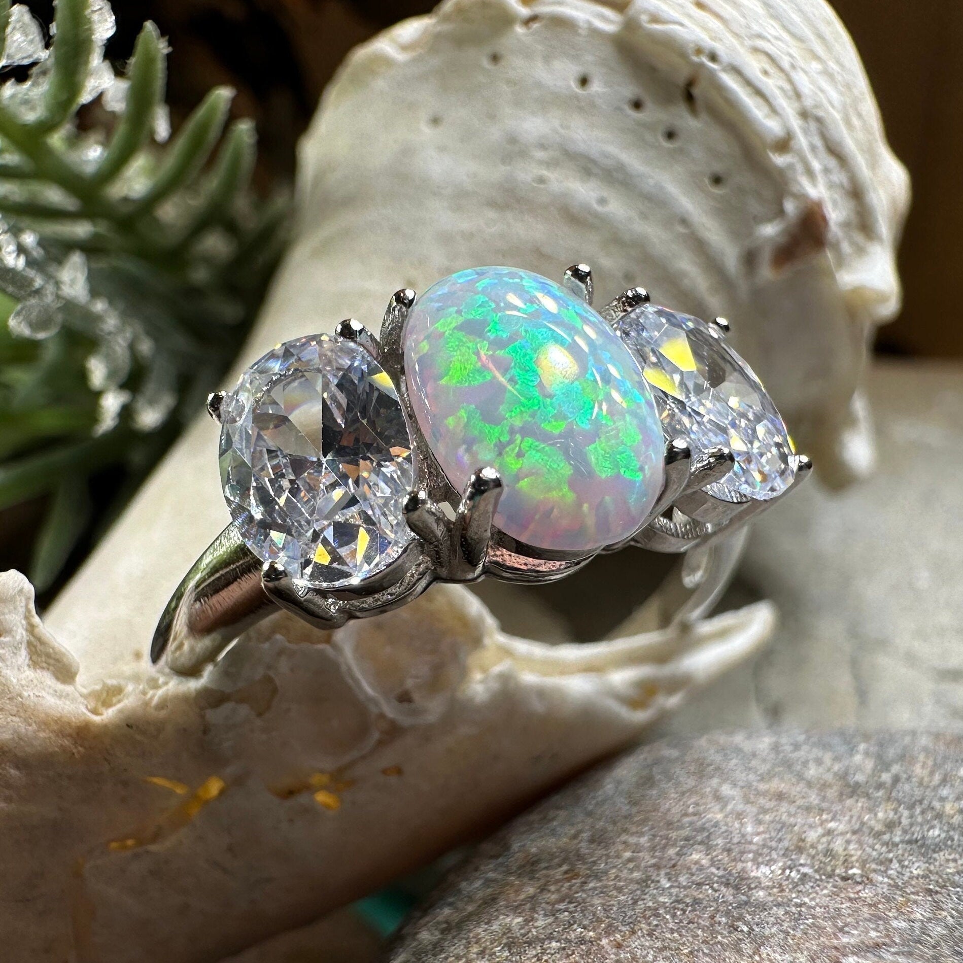 Eternity Opal Celtic Ring