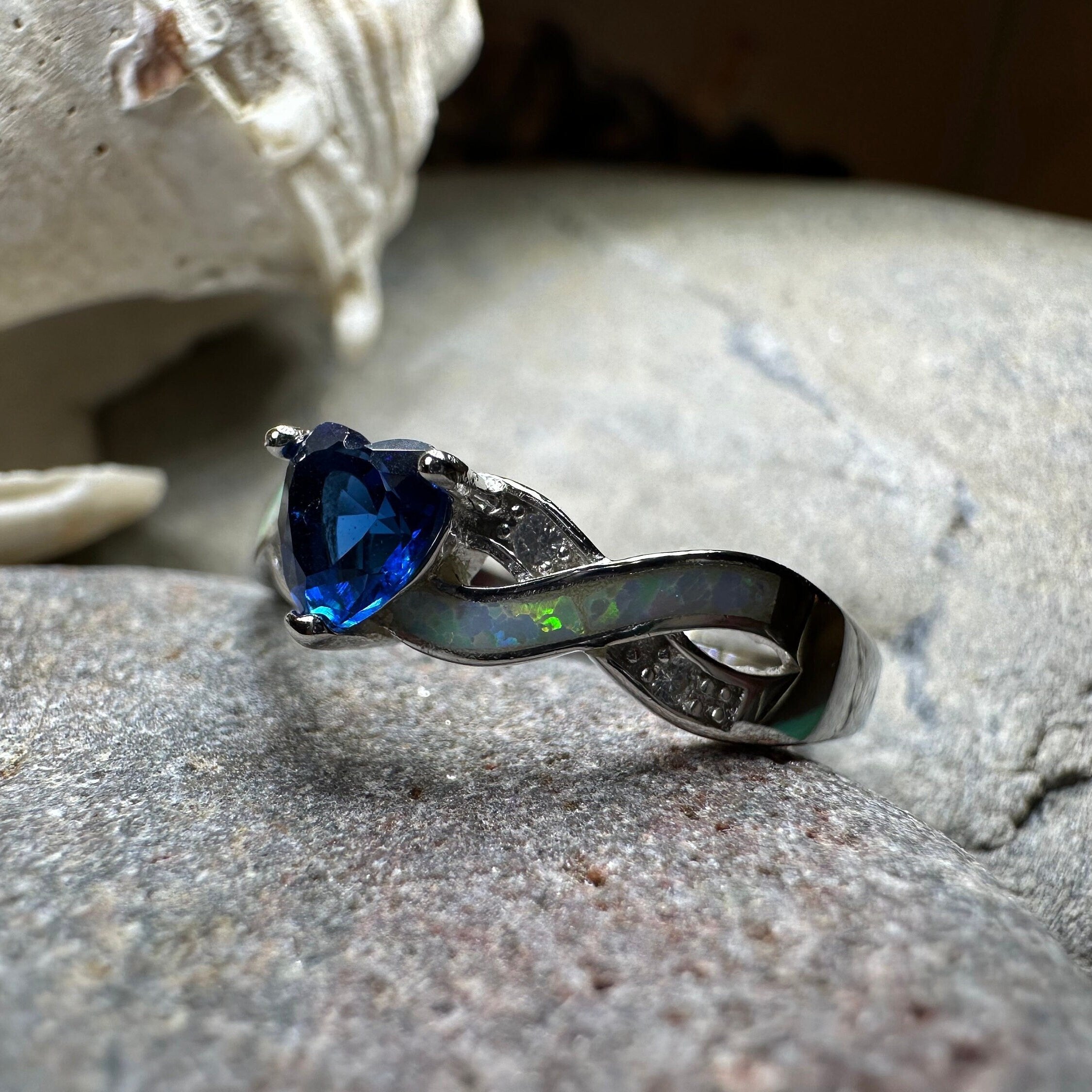 Geena Opal Celtic Ring