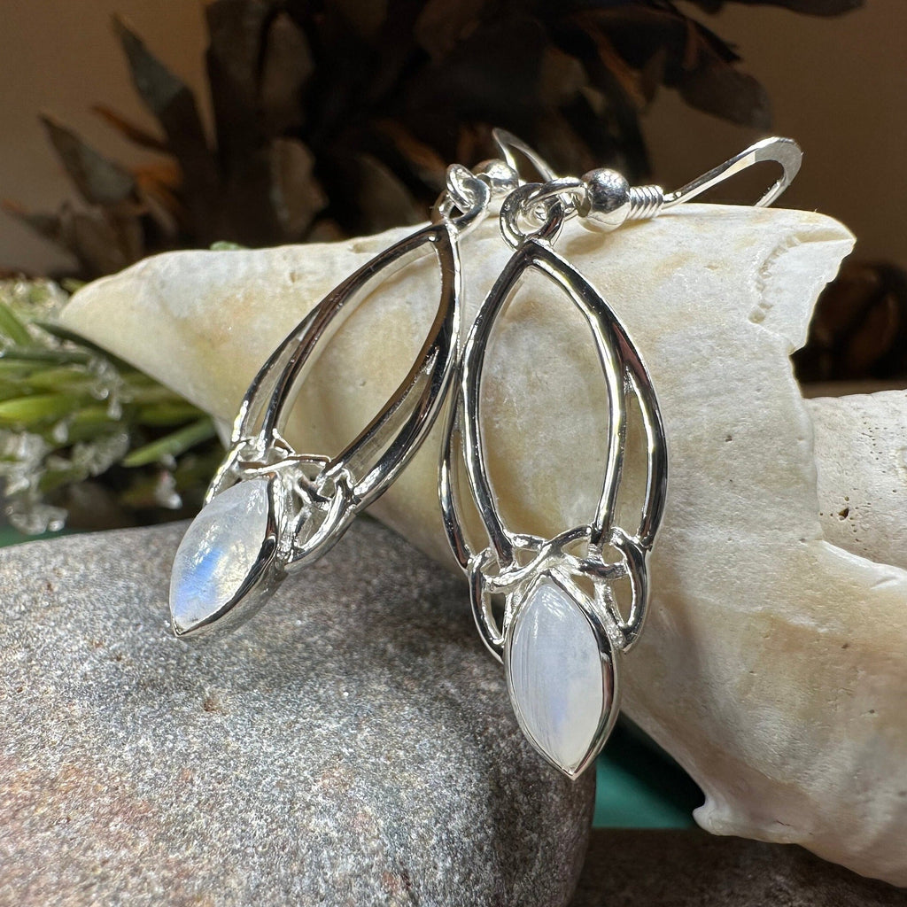 Lalvyna Trinity Knot Moonstone Earrings