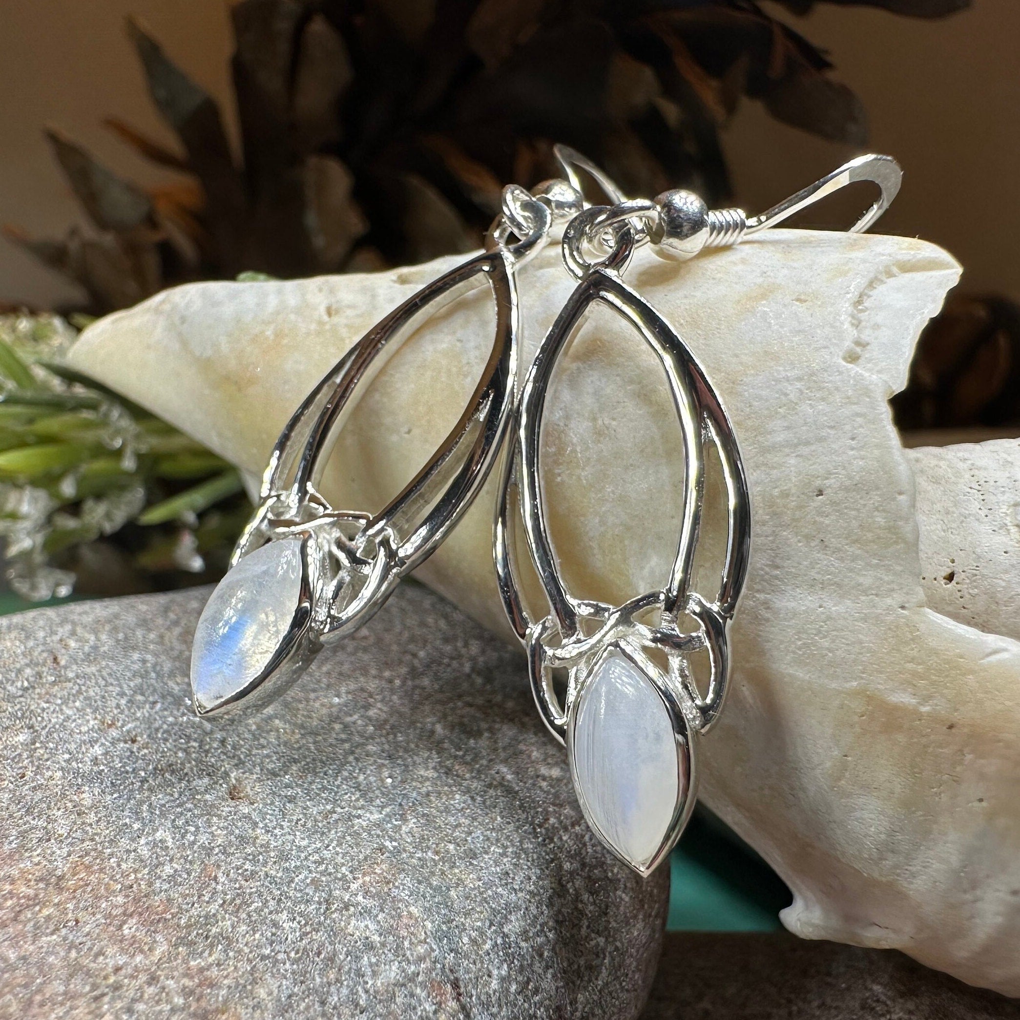 Lalvyna Trinity Knot Moonstone Earrings