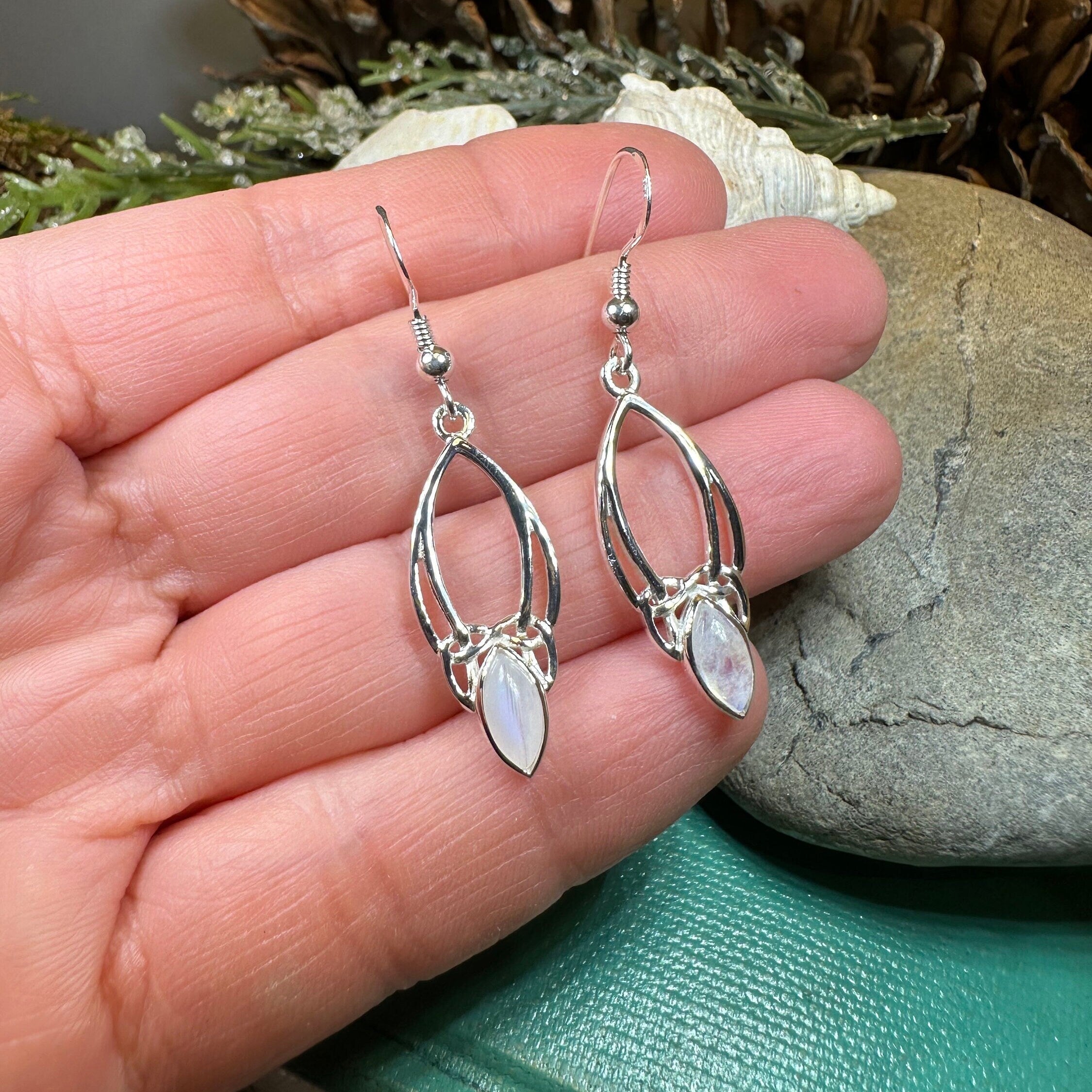 Lalvyna Trinity Knot Moonstone Earrings