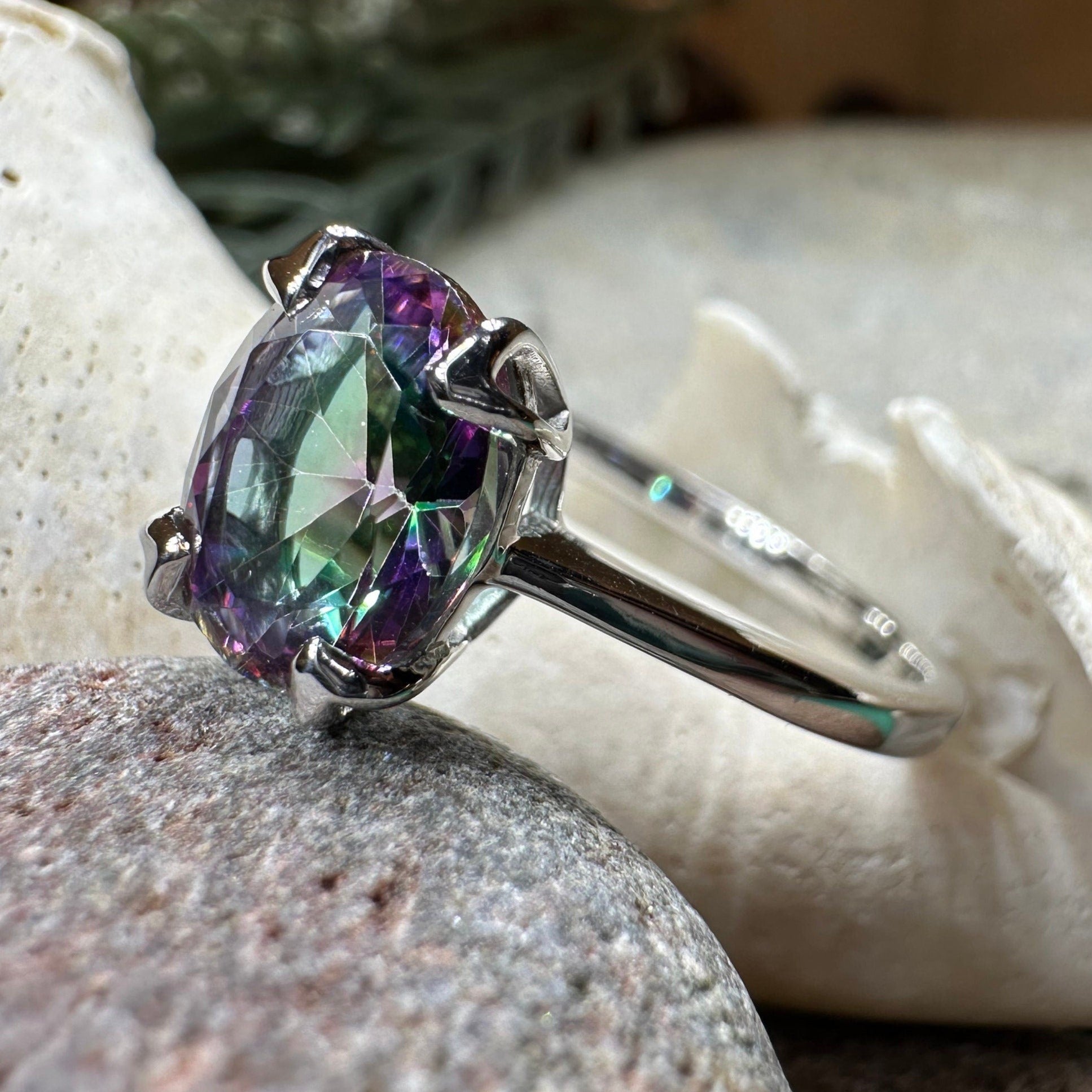 Highland Lass Mystic Topaz Solitaire Ring