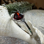 Garnet Love Heart Ring