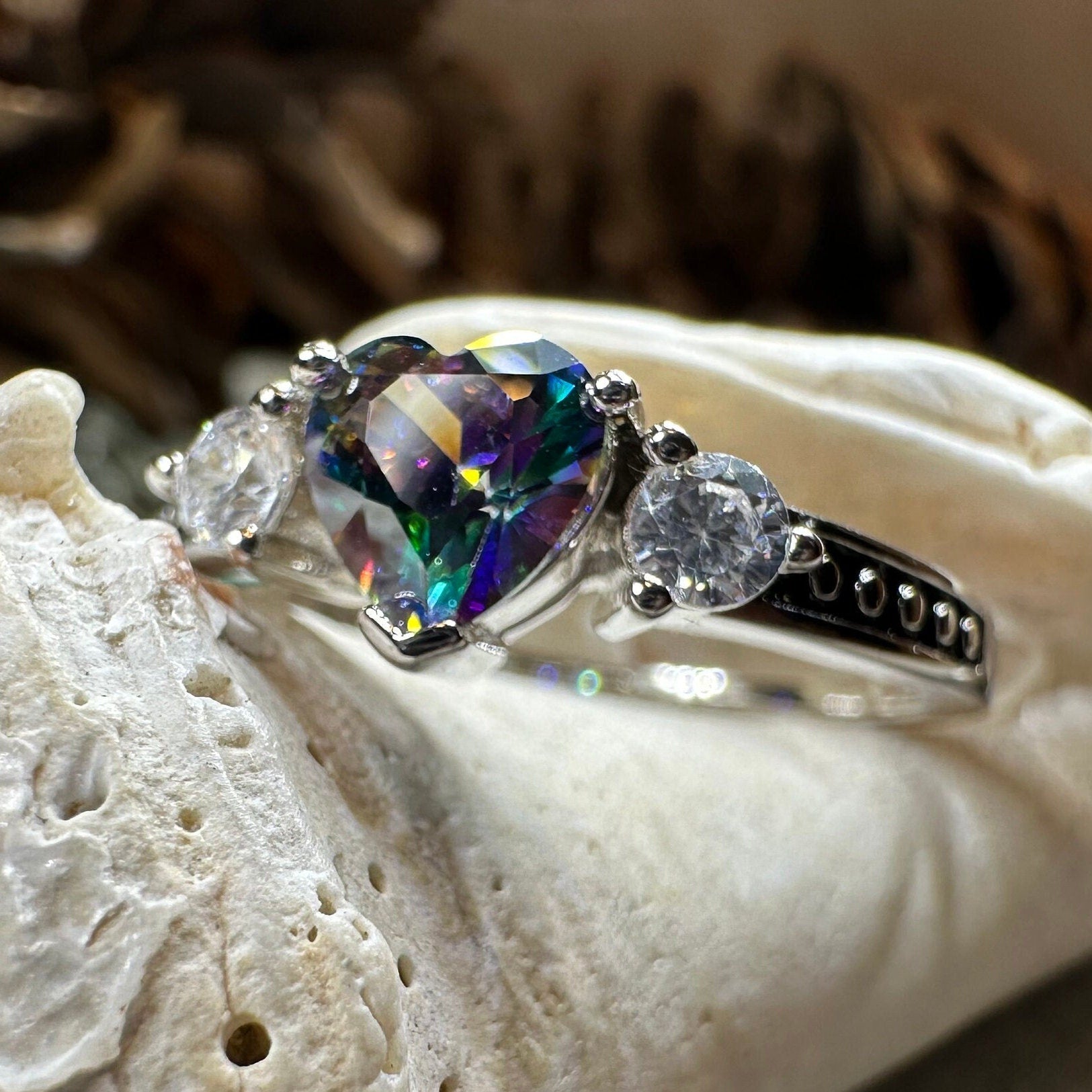 Mystic Topaz Heart Ring