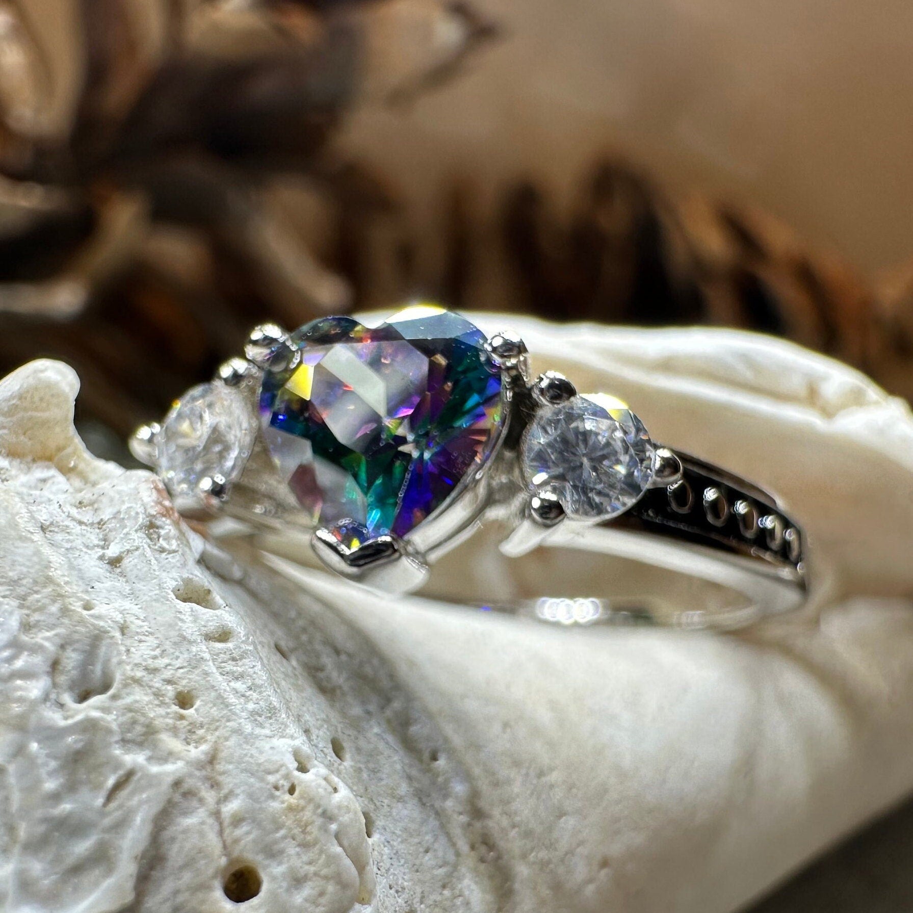 Mystic Topaz Heart Ring