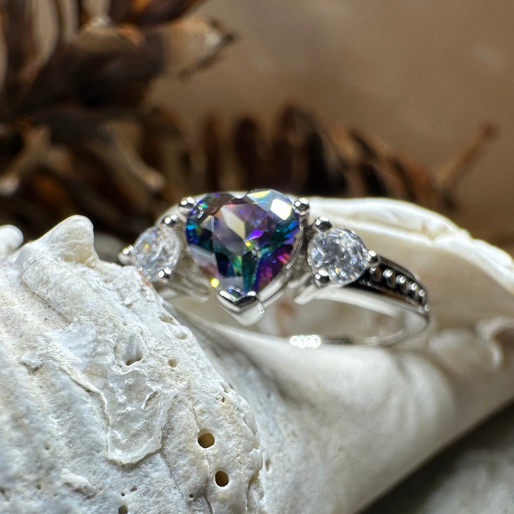 Mystic Topaz Heart Ring