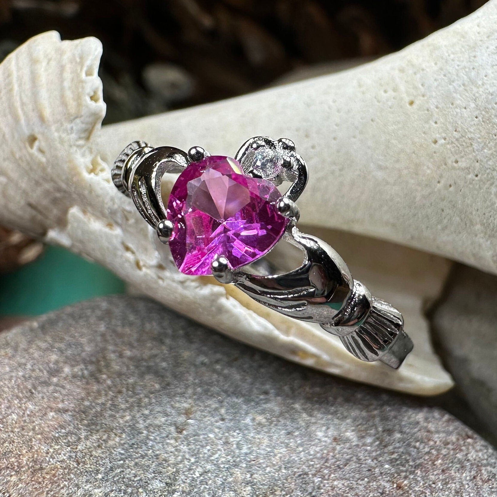 Blushing Rose Claddagh Ring