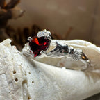 Garnet Claddagh Ring