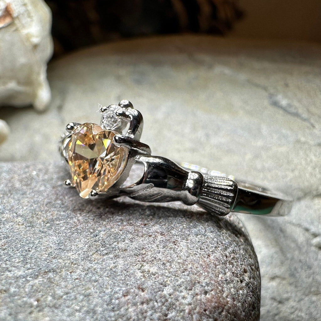 Champagne Toast Claddagh Ring