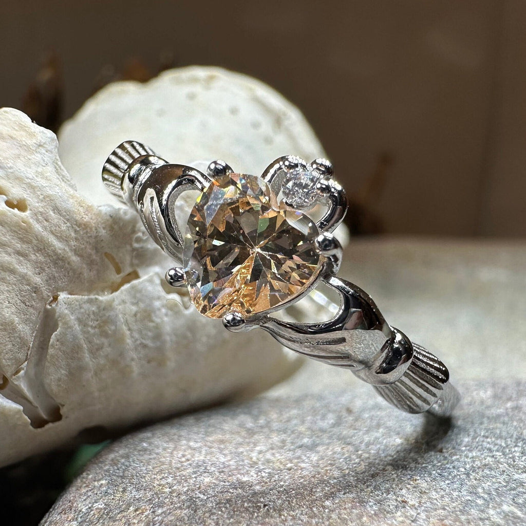 Champagne Toast Claddagh Ring